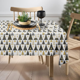 Toalha De Mesa Padrão Dourado de Natal preto nº 25 ID1009