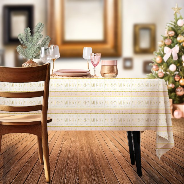 Toalha De Mesa Padrão Dourado de Natal rosa#35 ID1009 (Criador carregado)