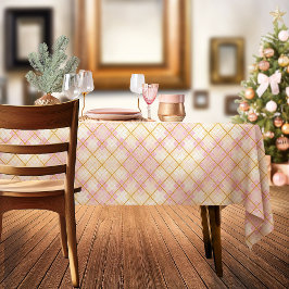 Toalha De Mesa Padrão Dourado de Natal rosa nº 28 ID1009