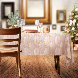 Toalha De Mesa Padrão Dourado de Natal rosa nº 29 ID1009