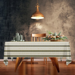 Toalha De Mesa Padrão Dourado de Natal Verde#35 ID1009