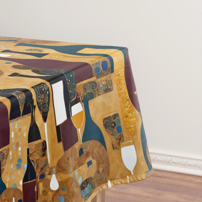 Toalha De Mesa Padrão Dourado de vinho Maroon (Posição Original)