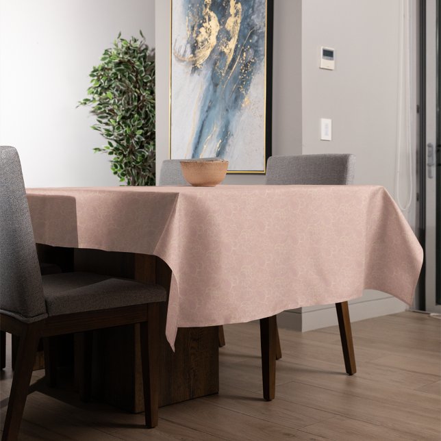 Toalha De Mesa Padrão Dourado Floral Elegante Blush Cream (Criador carregado)