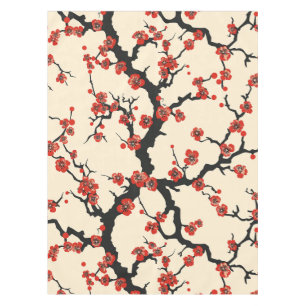Toalha De Mesa Padrão Elegante De Flor De Cereja Sem Costura (1)