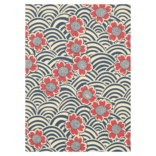 Toalha De Mesa Padrão Elegante De Flor De Cereja Sem Olho (8) (Frente)