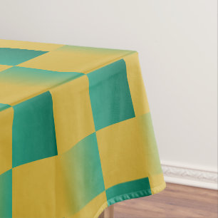 Toalha De Mesa Padrão elegante em verde e ouro
