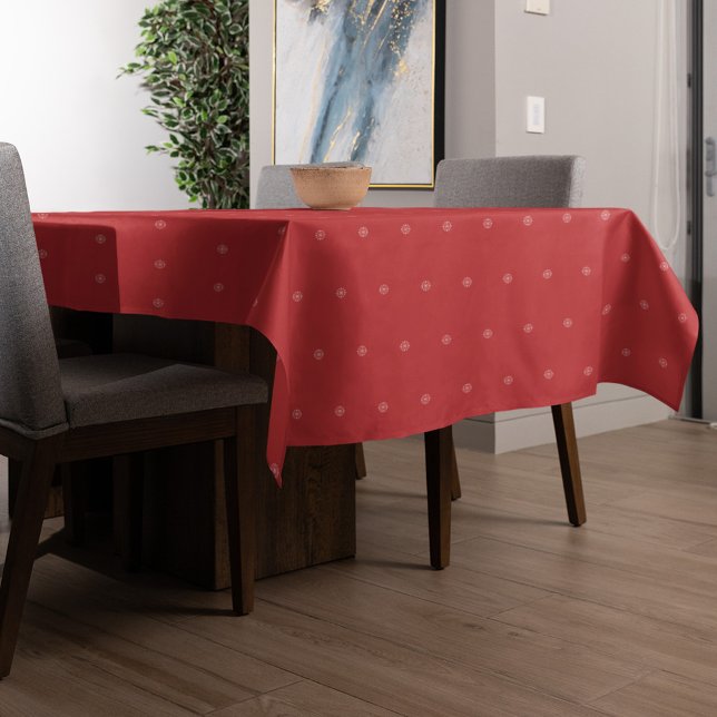 Toalha De Mesa Padrão Elegante Simples e Vermelho Natal (Simple red patterned minimalist tablecloth)