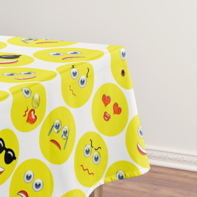 Toalha De Mesa Padrão Emoji Amarelo (Posição Original)
