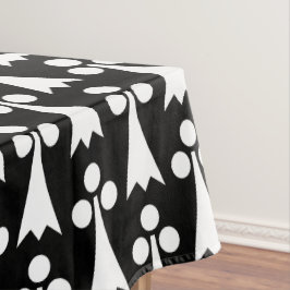 Toalha De Mesa Padrão Ermine, Padrão Medieval, Branco em Preto