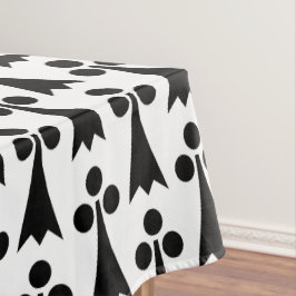 Toalha De Mesa Padrão Ermine, Padrão Medieval, Preto em Branco