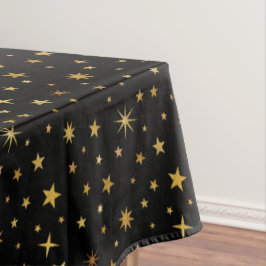 Toalha De Mesa Padrão estelar celestial Partido Preto e Dourado M