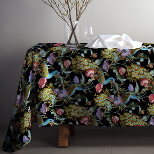 Toalha De Mesa Padrão Floral Art Nouveau de Pavão