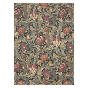 Toalha De Mesa Padrão Floral Botânico Vintage Sombrio e Mal-humor