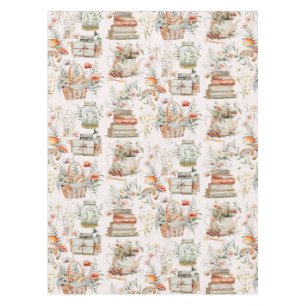 Toalha De Mesa Padrão Floral Caprichoso de Cogumelo de Livro Cott
