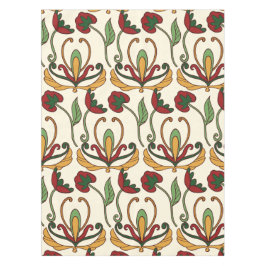 Toalha De Mesa Padrão floral contínuo com flores estilizadas verm