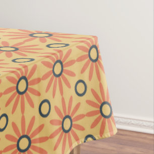 Toalha De Mesa Padrão Floral de Abstrato com de Corte Laranja e P