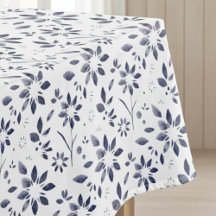 Padrão Floral de Aquarela Azul