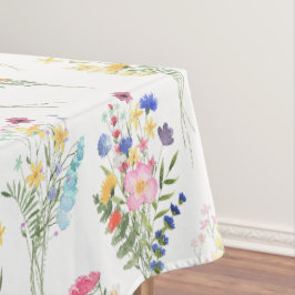Toalha De Mesa Padrão Floral de Aquarela de Flores Silvestres