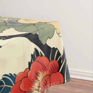 Toalha De Mesa Padrão Floral de Arte Ukiyo-E Japonês