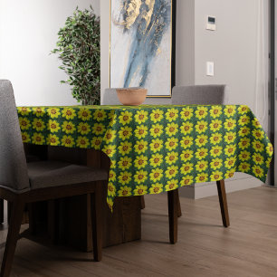 Toalha De Mesa Padrão Floral de Coreopsis Amarela e Bronze