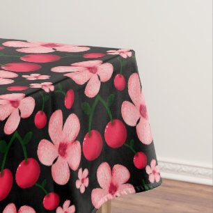 Toalha De Mesa Padrão Floral de Flor de Cerejeira, Flores Rosas