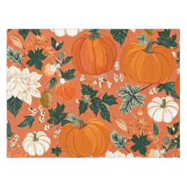 Toalha De Mesa Padrão Floral de Outono de Laranja Boho