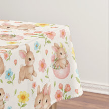 Padrão Floral de Primavera de Coelho Fofo