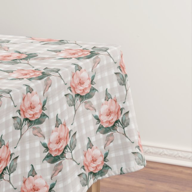 Toalha De Mesa Padrão floral de vindima de aquarela (Posição Original)