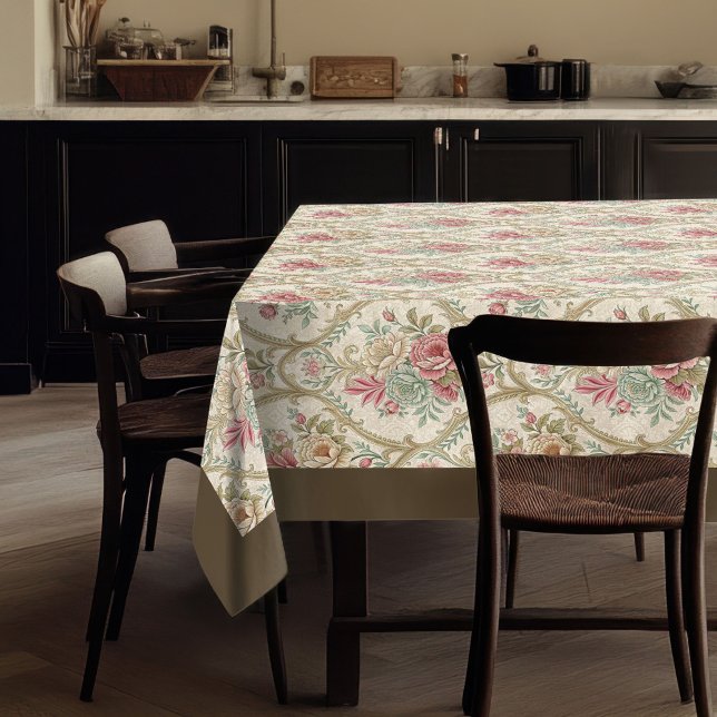 Toalha De Mesa Padrão Floral Delicado Victoriano Elegante (Elegant Victorian Whimsy Delicate Floral Pattern Tablecloth)