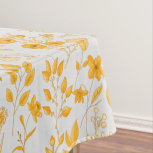 Toalha De Mesa Padrão Floral do ouro para o outono