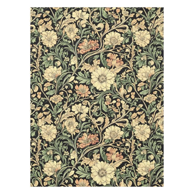 Toalha De Mesa padrão floral estilo vitoriano  (Frente)
