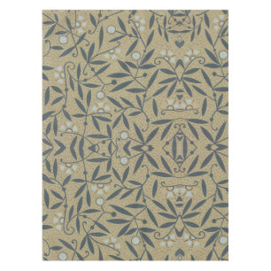 Toalha De Mesa Padrão floral ornamentado com videiras azuis escur