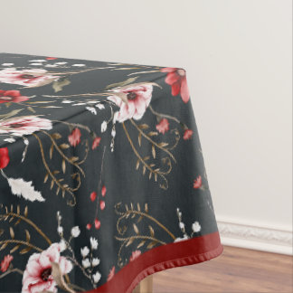 Toalha De Mesa Padrão Floral Preto Temperamental
