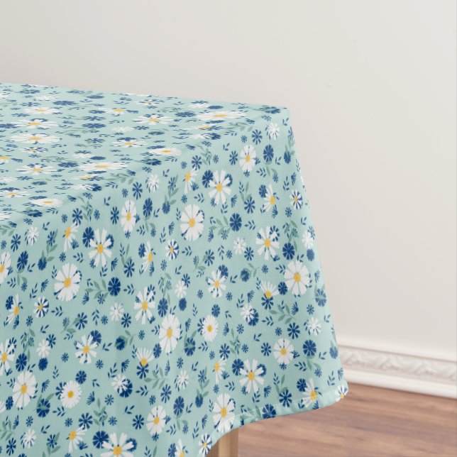 Toalha De Mesa Padrão floral retrô com margaridas. (Posição Original)