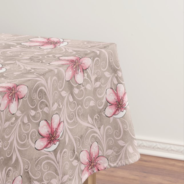 Toalha De Mesa Padrão Floral Rosa (Posição Original)