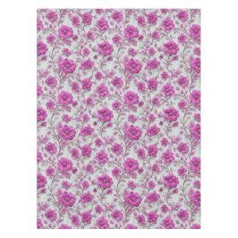 Toalha De Mesa Padrão Floral Rosa Vibrante Com Flores Magenta