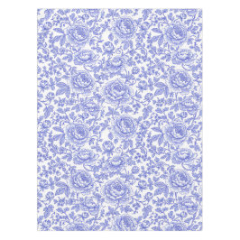 Toalha De Mesa Padrão Floral Toile Francês Azul