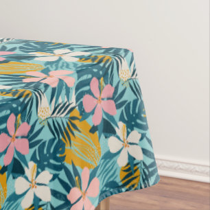 Toalha De Mesa Padrão Floral Tropical de Hibiscus