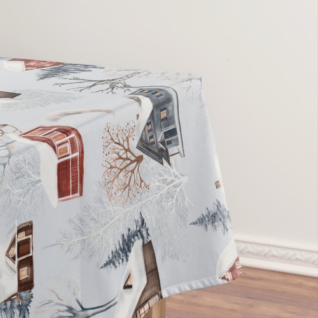 Toalha De Mesa Padrão Florestal de Inverno  (Posição Original)