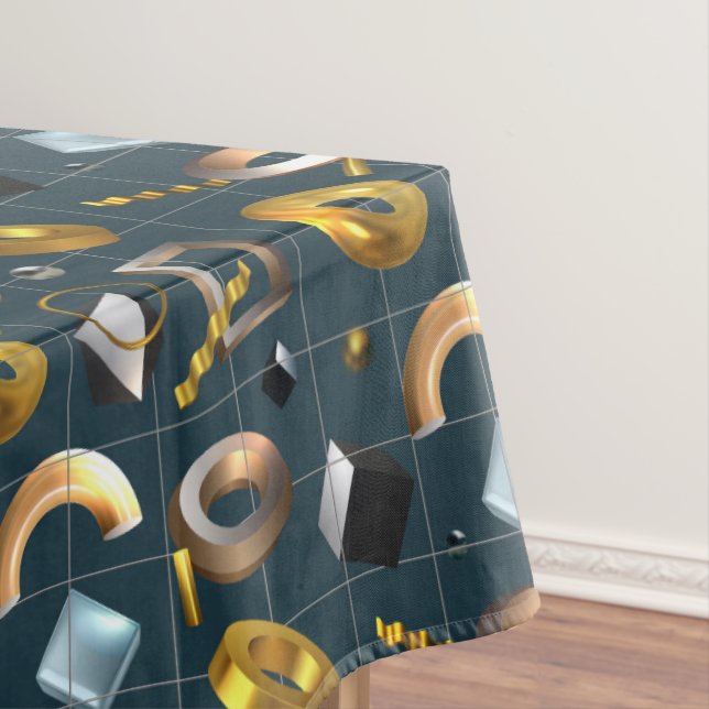 Toalha De Mesa Padrão Geométrico 3D (Posição Original)