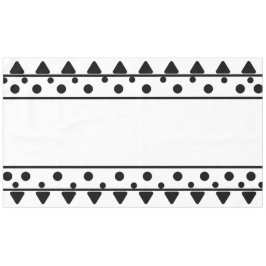 Toalha De Mesa Padrão Geométrico Branco Preto