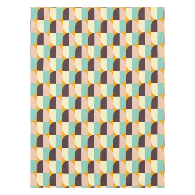 Toalha De Mesa Padrão geométrico com semicírculos sobrepostos (Frente)