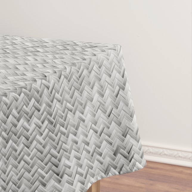 Toalha De Mesa Padrão Geométrico do Silver Diagonal Basket Weave (Posição Original)