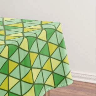 Toalha De Mesa Padrão Geométrico do Triângulo Amarelo Verde Moder