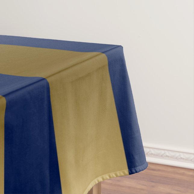 Toalha De Mesa Padrão Geométrico Dourado e Azul de Stripes (Posição Original)