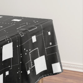 Toalha De Mesa Padrão Geométrico Preto e Branco