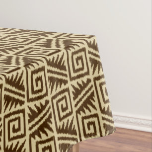 Toalha De Mesa Padrão Ikat Aztec - Brown escuro e Tan