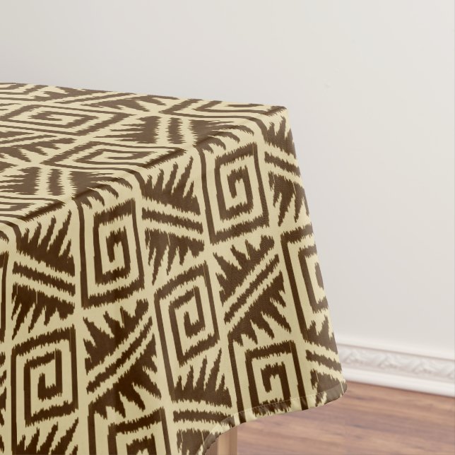 Toalha De Mesa Padrão Ikat Aztec - Castanho escuro e Tom (Posição Original)