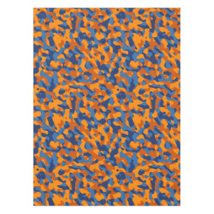 Toalha De Mesa Padrão Impressão de Camuflagem Laranja Azul