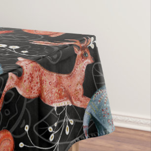 Toalha De Mesa Padrão intrincado de animais da floresta